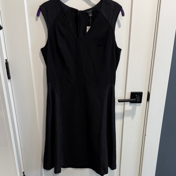 Ann Taylor Black Textured Midi Dress - Picture 1 of 11
